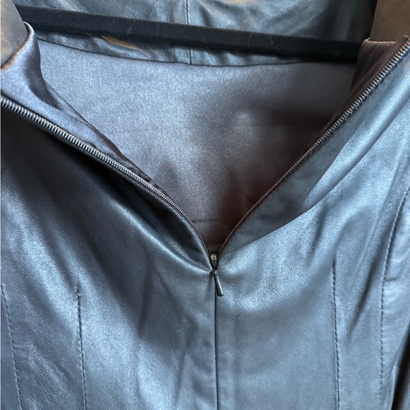 Women's SAS Sportswear Long Sleeve Black Leather ‘Janet’ Sheath Dress - Size 6 - Picture 5 of 7